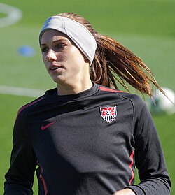 Morgan with the U.S. women's national team in Frisco, Texas in 2012