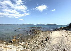 Beach below the promenade of HKUST that leads up to undergraduate residential halls
