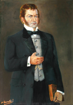 Portrait of O'Higgins in the National Congress Library of Chile.