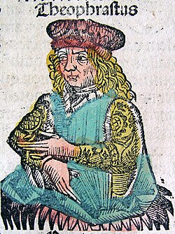 Theophrastus, depicted as a medieval scholar in the Nuremberg Chronicle