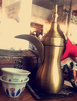 Arabic coffee is a traditional beverage in Arabian cuisine.