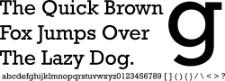 Rockwell, an example of a more geometric slab serif