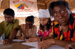 Members of the Wayuu ethnic group in Venezuela. Wayuus are nomads and travel between Colombia and Venezuela from time to time, usually during rainy seasons.