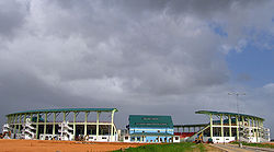 Providence Stadium as seen from the East Bank Highway