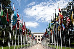 The Palace of Nations, the European headquarters of the United Nations in Geneva