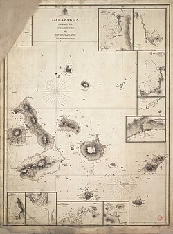 The 1841 Admiralty chart drafted from FitzRoy's survey of the islands on HMS Beagle