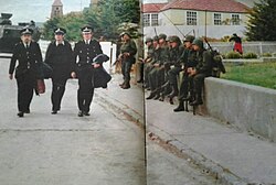 Three Stanley Policemen leaving the Falklands Island