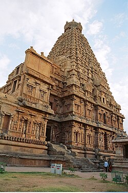 The Brihadeeswarar Temple of Chola era southern India, completed in 1010, during the reign of Rajaraja I