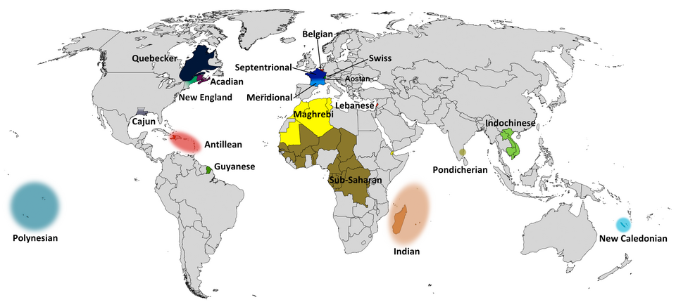 Varieties of the French language in the world