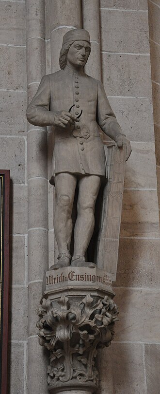 Ulm Münster Statue Ulrich von Ensingen