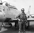 M.M. Alam, aka Little Dragon, Indian kill marks visible on his Sabre