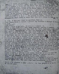 A typescript from a page of Ye Booke of Ye Art Magical
