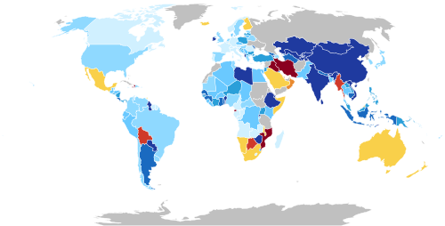 Real GDP per capita growth in % (2025)[28] Below -3 -3 to -2 -2 to -1 -1 to 0 0 to 1 1 to 2 2 to 3 3 to 4 4 to 5 above 5 No data