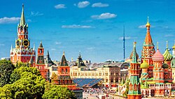 Moscow, the capital of Russia, and the former capital of the Soviet Union