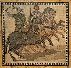A victor in his four-horse chariot