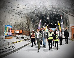 Underground portion of Grasberg Mine in Central Papua visited by President of Indonesia Joko Widodo