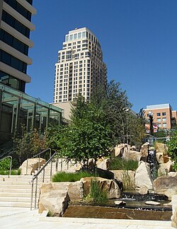 The Wasatch Front region has seen large growth and development despite the economic downturn. Shown is the City Creek Center project, a development in downtown Salt Lake City with a price tag of $1.5–2.5 billion.
