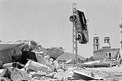 Ruins in the town in 1974