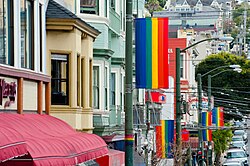 The gay pride flag was originally developed in San Francisco.