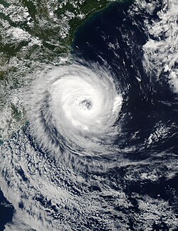 Satellite imagery of Cyclone Catarina, the only officially recorded hurricane in the South Atlantic Ocean
