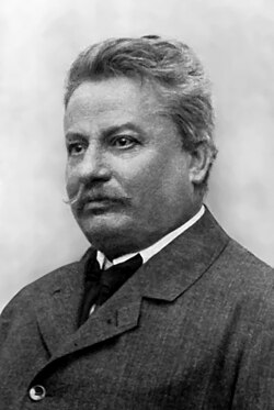 Giovanni Pascoli, an emblematic figure of Italian literature in the late 19th century.[59] Alongside Gabriele D'Annunzio, he was one of the greatest Italian decadent poets.