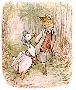 One of Beatrix Potter's illustrations for The Tale of Jemima Puddle-Duck, 1908