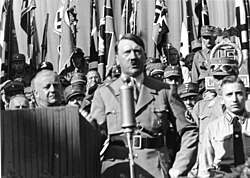 Adolf Hitler speaking in 1935
