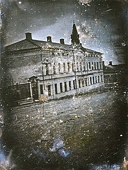 A daguerreotype photograph of the Nobel House in Turku from 1842