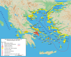 The Delian League under the leadership of Athens before the Peloponnesian War in 431 BC