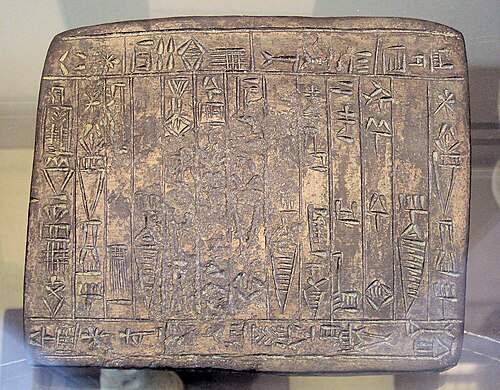Foundation tablet. Dedication to God Nergal by Hurrian king Atalshen, king of Urkish and Nawar, Habur basin, circa 2000 BC. Louvre Museum AO 5678."Of Nergal the lord of Hawalum, Atal-shen, the caring shepherd, the king of Urkesh and Nawar, the son of Sadar-mat the king, is the builder of the temple of Nergal, the one who overcomes opposition. Let Shamash and Ishtar destroy the seeds of whoever removes this tablet. Shaum-shen is the craftsman."[4]