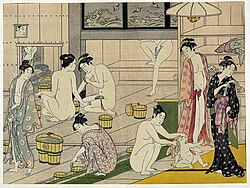 Onna yu (women's bath) (c. 1780–1790), by Torii Kiyonaga