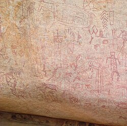 Rock art in Balichakra near Yadgir town in Karnataka, India