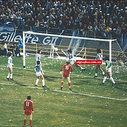 Mario Kempes saving Argentina goal with his hand so the referee awarded a penalty kick to Poland