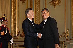 Correa and President of Argentina Mauricio Macri, 10 December 2015