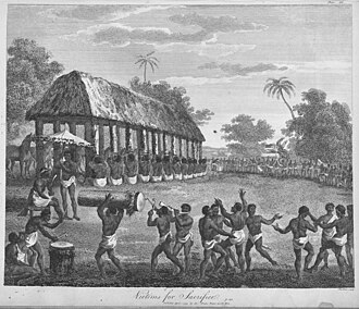Slaves for sacrifice at the Annual Customs of Dahomey – from The history of Dahomy, an inland Kingdom of Africa, 1793