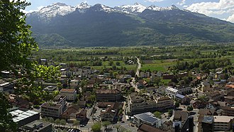 Panorama of Vaduz, capital of Liechtenstein