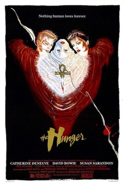 Film poster for The Hunger, an influence in the early days of the goth subculture[34]
