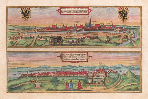 Vienna, circa 1580 by Georg Braun and Frans Hogenberg