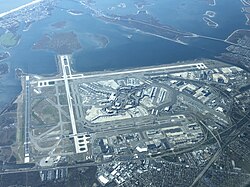 JFK International Airport in Queens, New York. The busiest airport in the Northeast and the 13th busiest in the nation.