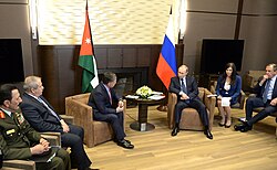 Abdullah meets with Russian President Vladimir Putin and Russian Foreign Minister Sergey Lavrov in Sochi, 24 November 2015
