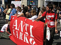 Many on the left distrust Sarkozy; specific "anti-Sarko" movements have been started.