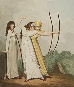Fashionable female archers, 1799