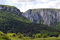 Turda Gorges (south-east of Cluj) seen from the west end