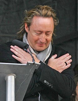 Julian Lennon at the unveiling of the John Lennon Peace Monument