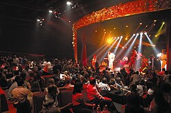 A live performance at the Music Hall