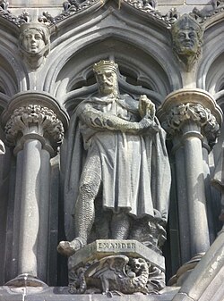 Statue of Alexander on the west door of St Giles' Cathedral, Edinburgh