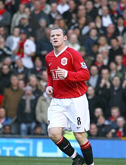 Rooney during Manchester United's 3–1 Premier League win over Manchester City in the derby, in which he scored the game's first goal, December 2006