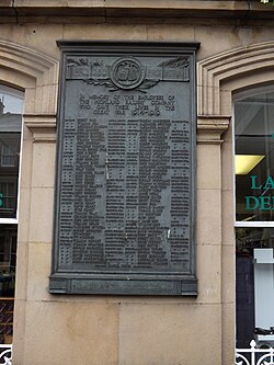 Memorial at Inverness to men of the Highland Railway who gave their lives in the First World War