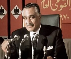 Nasser delivering his final speech to the nation on 23 July 1970