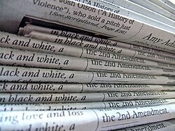 Part of a newspaper print circulation